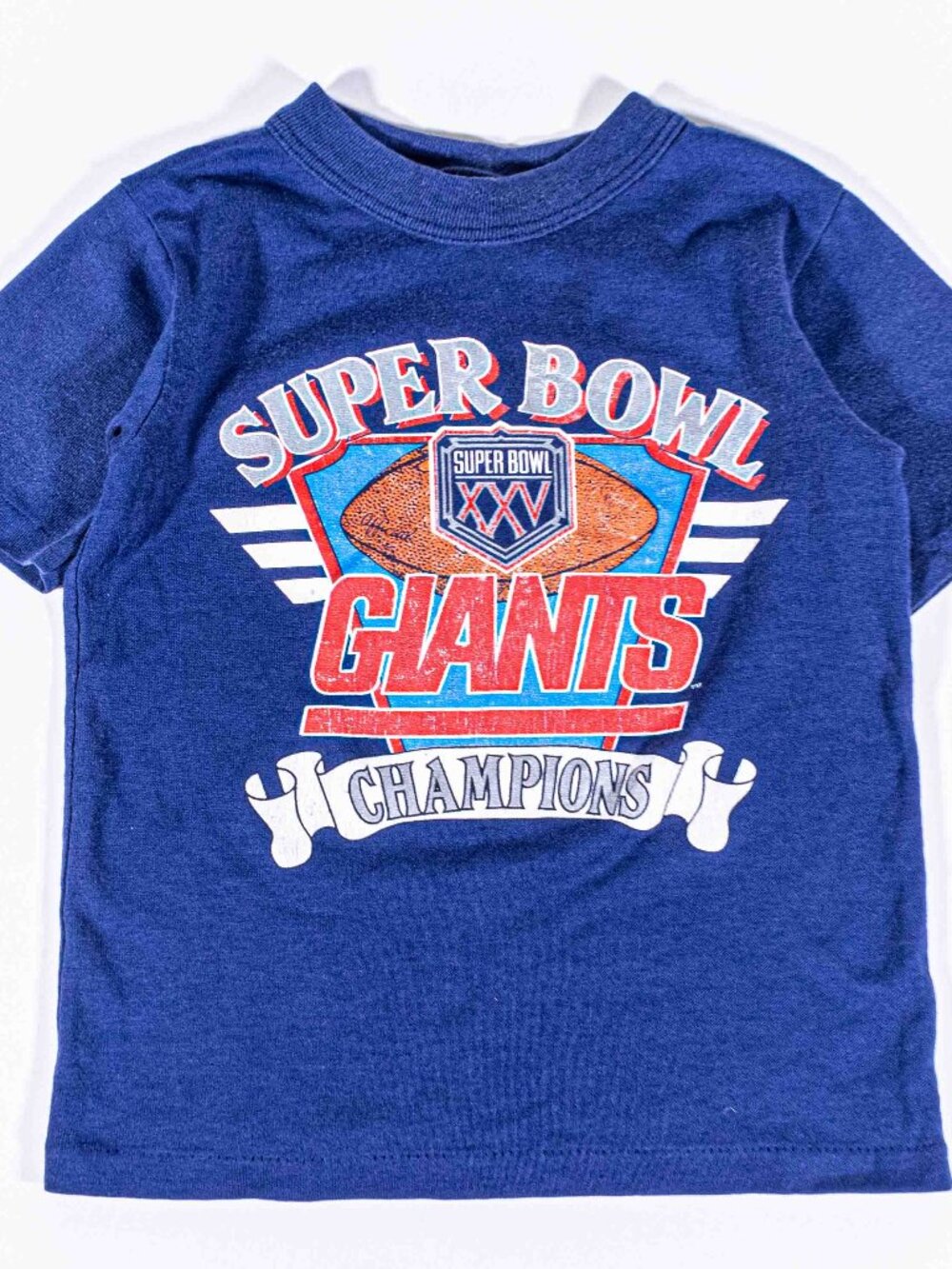 Vintage 90s NY Giants Super Bowl XXV Champions T-Shirt Youth Size 7 Garan NFL